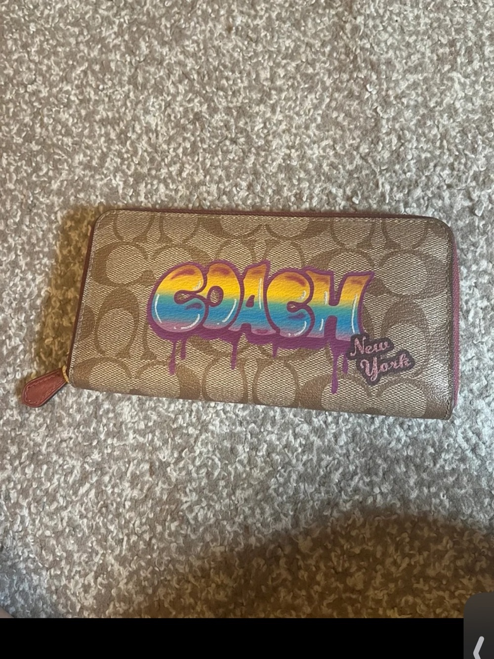 Coach Poppy Graffiti Zip Accordion Wallet